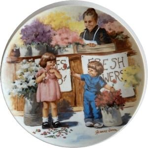 “The Flower Arrangement” by Jeanne Down Plate (Knowles) 1986